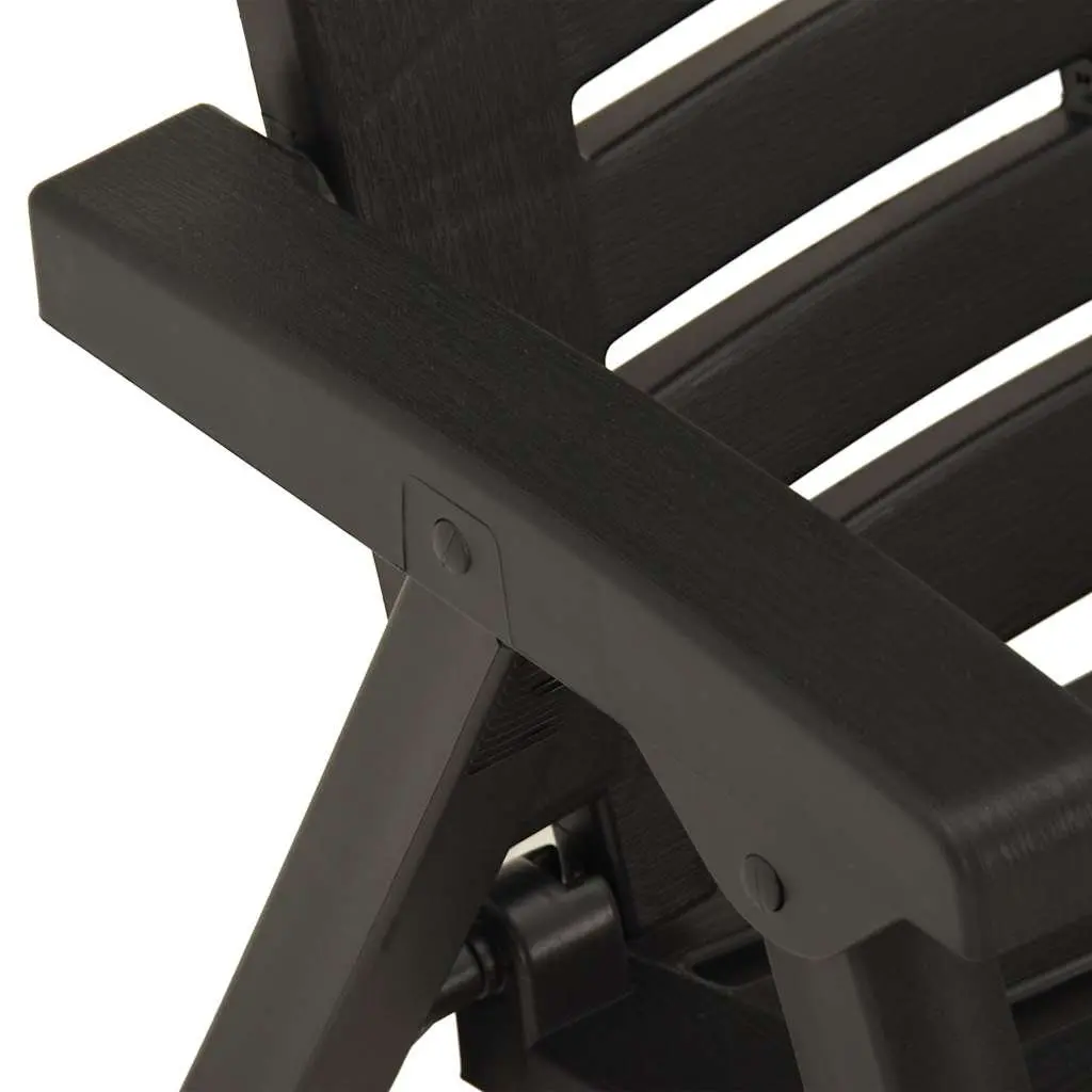Outdoor Chairs 2 Pieces Plastic Garden Seating Lightweight Anthracite Patio Furniture
