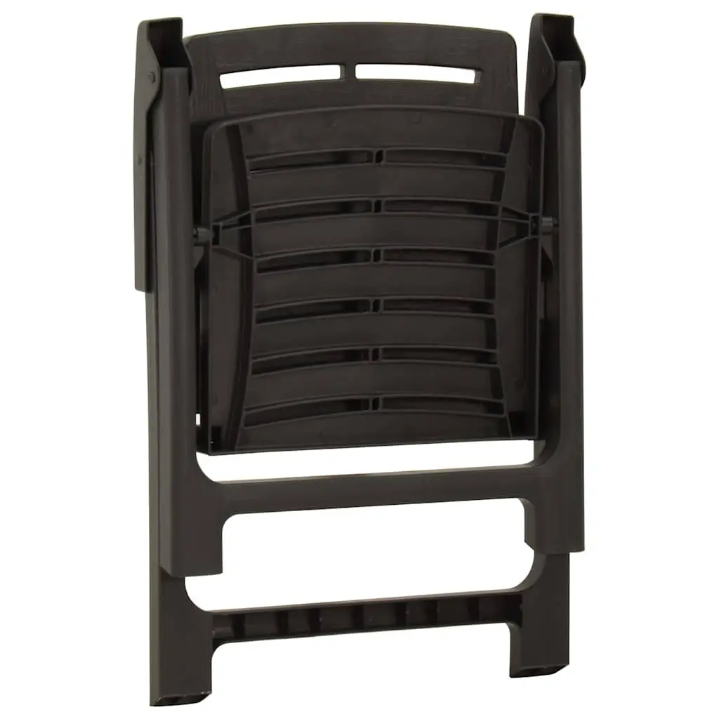 Outdoor Chairs 2 Pieces Plastic Garden Seating Lightweight Anthracite Patio Furniture
