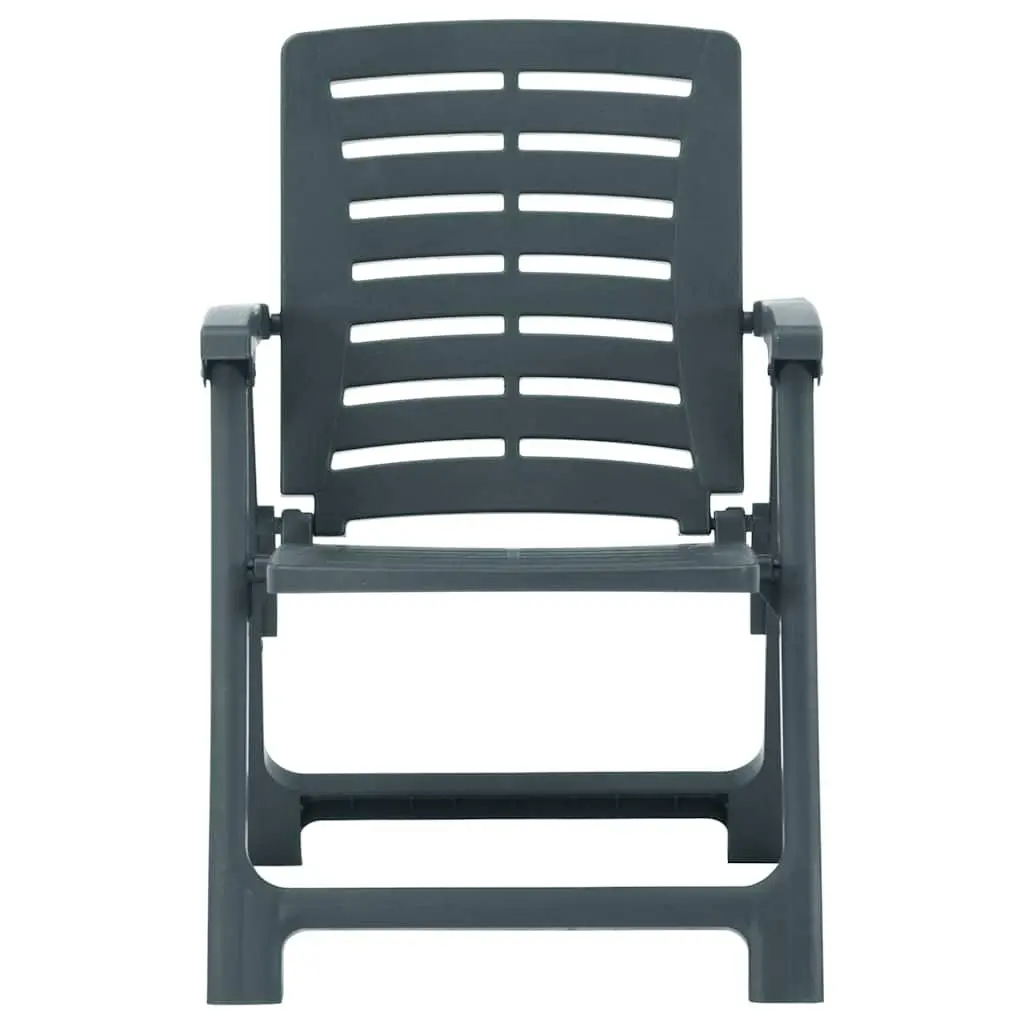 Outdoor Chairs Set of 4 Lightweight Plastic Garden Seating Green