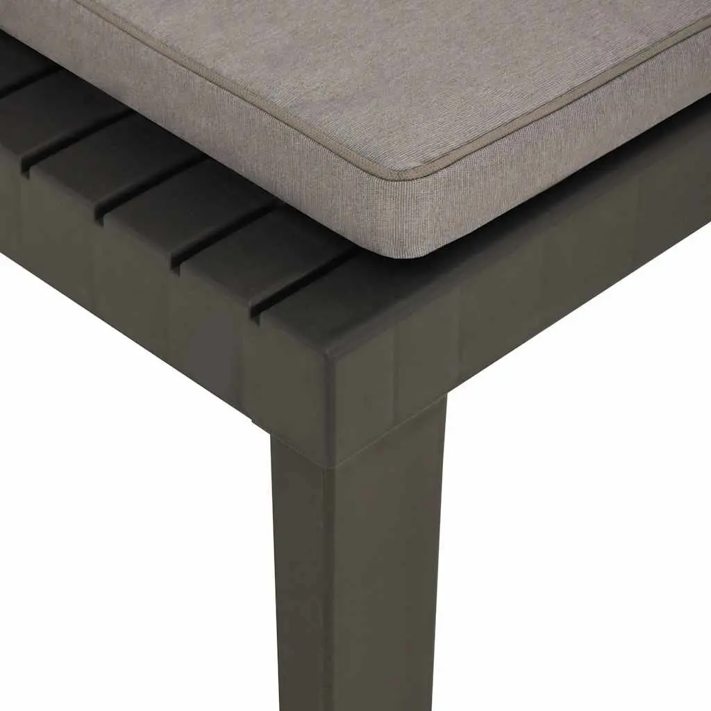 Garden Lounge Chair Grey Lightweight Plastic Frame with Removable Washable Cushion