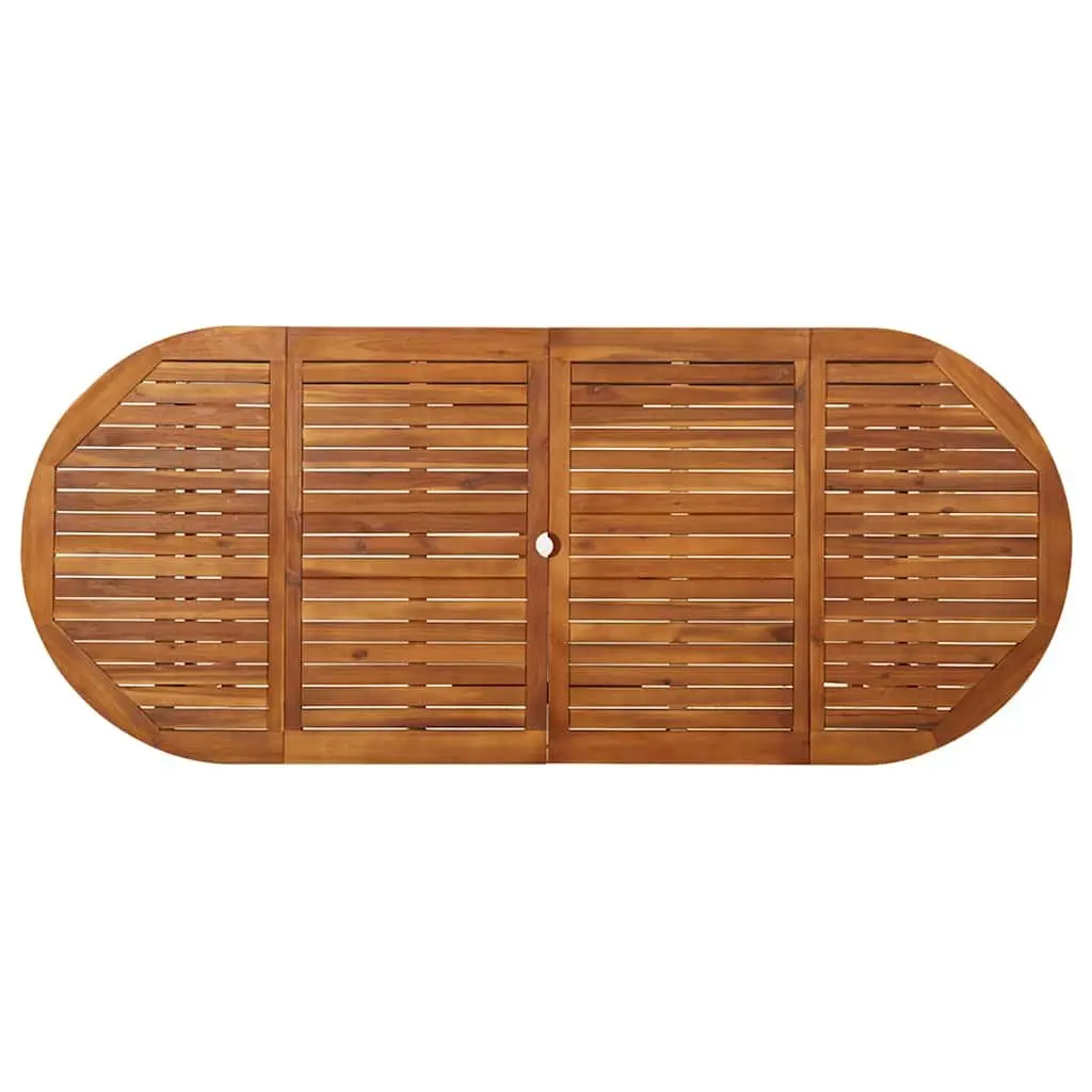 Garden Dining Table 220x90x75 cm Solid Acacia Wood Rustic Outdoor Patio Furniture