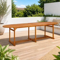 Garden Dining Table 280x90x75 cm Solid Acacia Wood Outdoor Furniture Brown