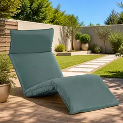 Foldable Sunlounger Grey 5-Level Adjustable Outdoor Garden Beach Lounge Chair