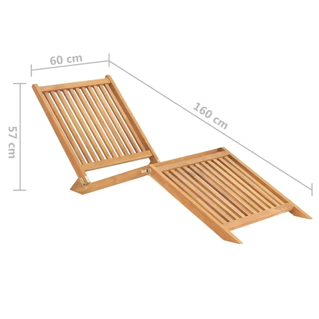 Teak Wood Folding Outdoor Sun Lounger Garden Patio Deck Chair
