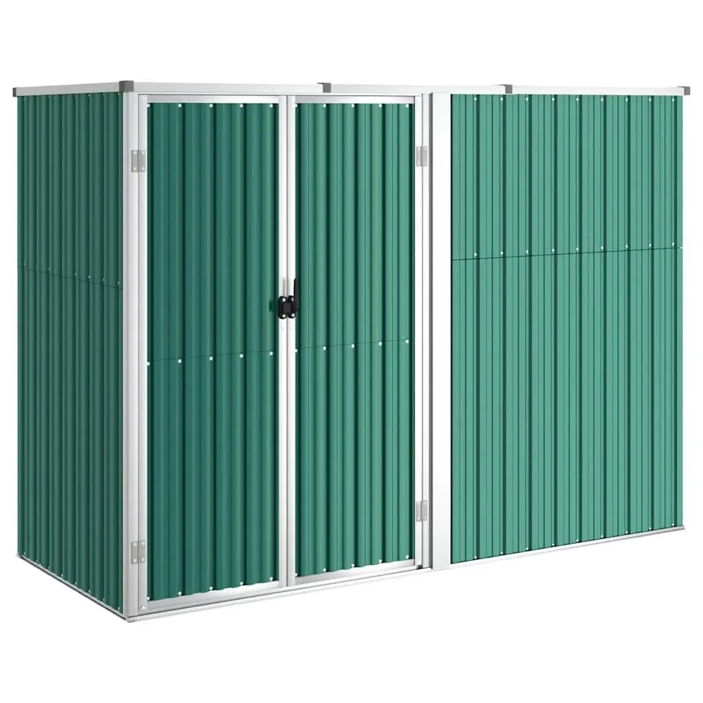 Garden Tool Shed Green 225x89x161cm Galvanised Steel Outdoor Storage