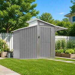 Garden Shed Grey 270x130x208.5 cm Outdoor Storage Tool House Galvanised Steel