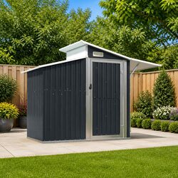 Garden Shed Anthracite Outdoor Storage Tool House Galvanised Steel