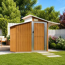 Elevate Your Garden Space with This Brown Storage Shed