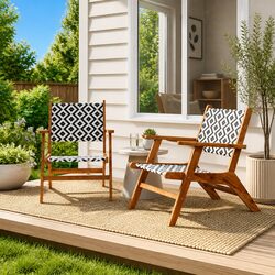 Enhance Your Patio with 2 Acacia Wood Garden Chairs