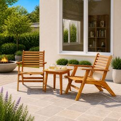 Enhance Your Patio with 2 pcs Acacia Garden Chairs