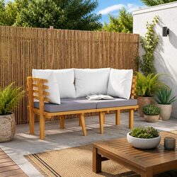 2-Seater Patio Lounge Sofa with Cushions for Outdoor Spaces