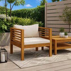 Outdoor Garden Chair with Cream Cushions for Comfort