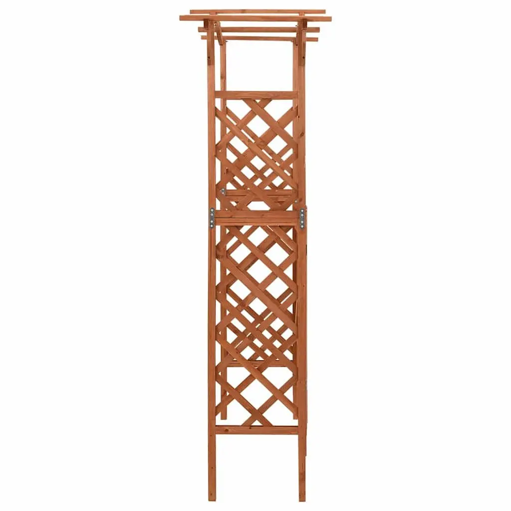 Garden Pergola with Gate 116x40x204cm Brown Wooden Arch Outdoor Structure