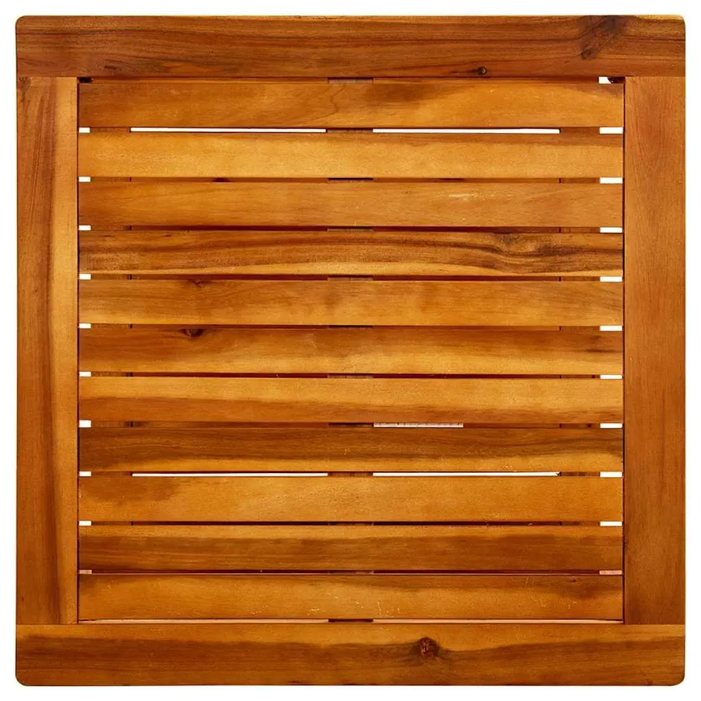 Coffee Table 60x60x45 cm Solid Acacia Wood Brown Slatted Top with Storage Shelf