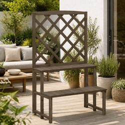 Enhance Your Garden with a Grey Wooden Plant Stand