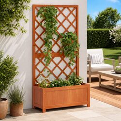 Enhance Your Outdoor Space with a Wooden Planter and Trellis