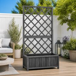 Garden Trellis Planter with Flower Box Climbing Plant Support Outdoor Raised Bed
