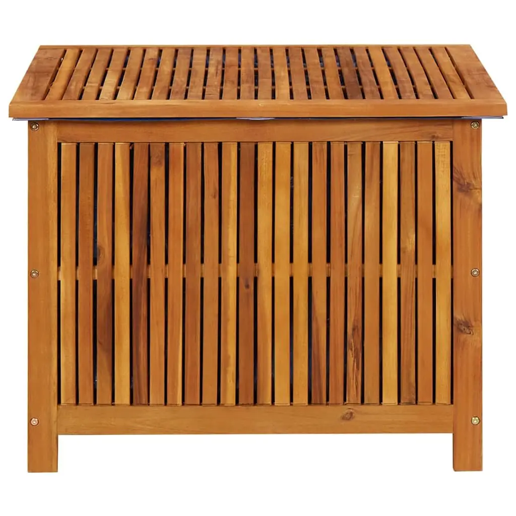 Garden Storage Box 75x75x58cm Solid Acacia Wood Water-Resistant Indoor Outdoor Cushion Container Brown