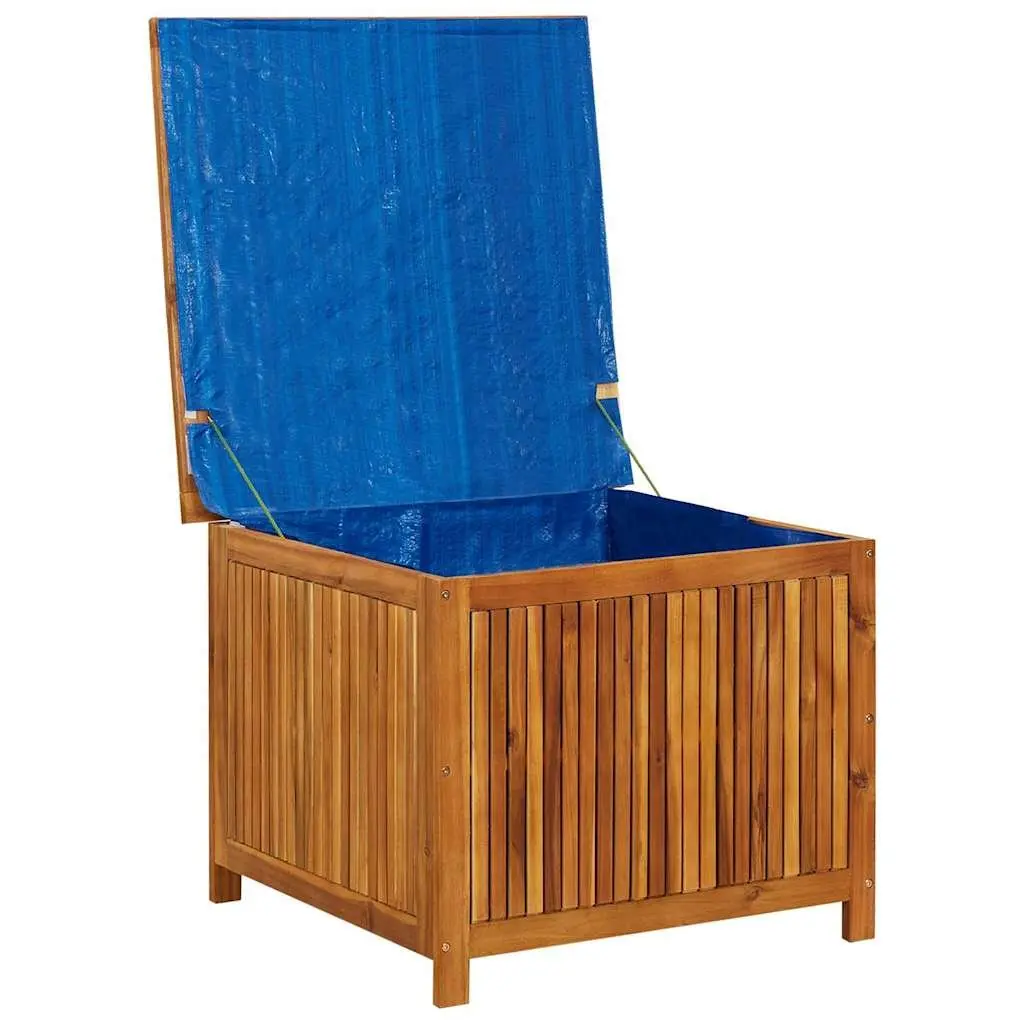 Garden Storage Box 75x75x58cm Solid Acacia Wood Water-Resistant Indoor Outdoor Cushion Container Brown