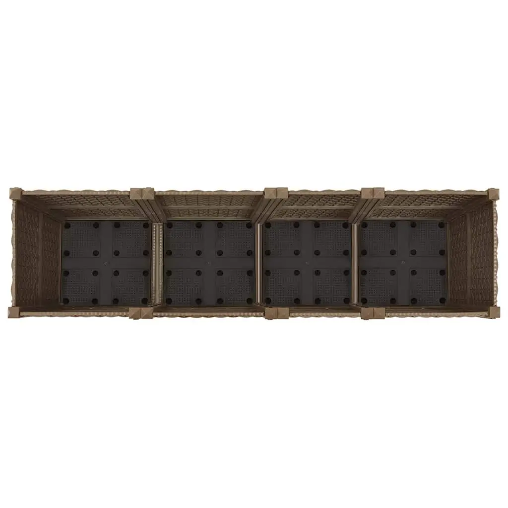 Raised Garden Bed 160x40x38cm Sturdy Polypropylene Outdoor Planter Box for Vegetables Herbs Flowers