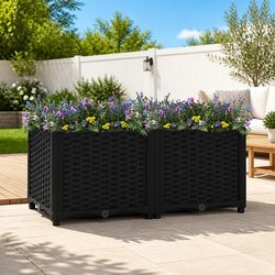 Raised Garden Bed Planter Polypropylene Outdoor Flowers Vegetables Herbs Pots