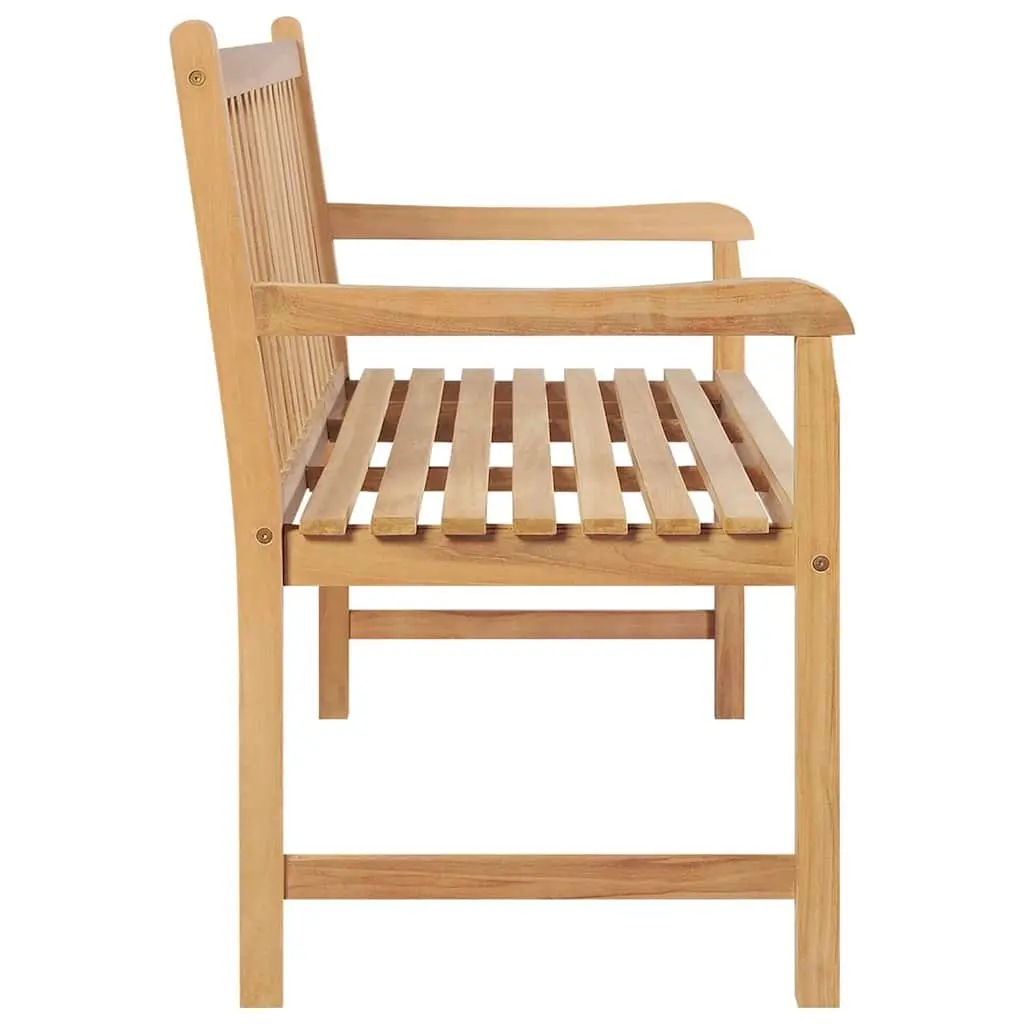 Garden Bench 114cm Solid Teak Wood Outdoor Seating Weather Resistant Brown