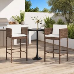 Enhance Your Space with 2 Pcs Brown Outdoor Bar Stools