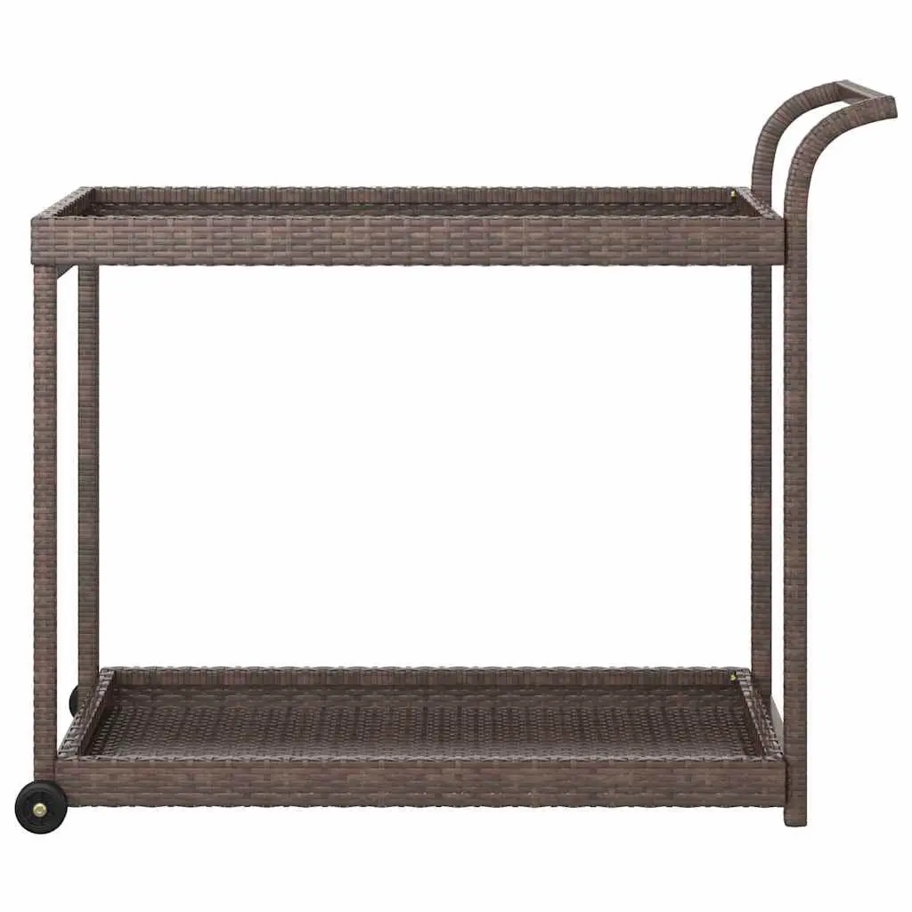 Bar Cart 100x45x83 cm Weather-resistant Poly Rattan Kitchen Dining Trolley Service Cart