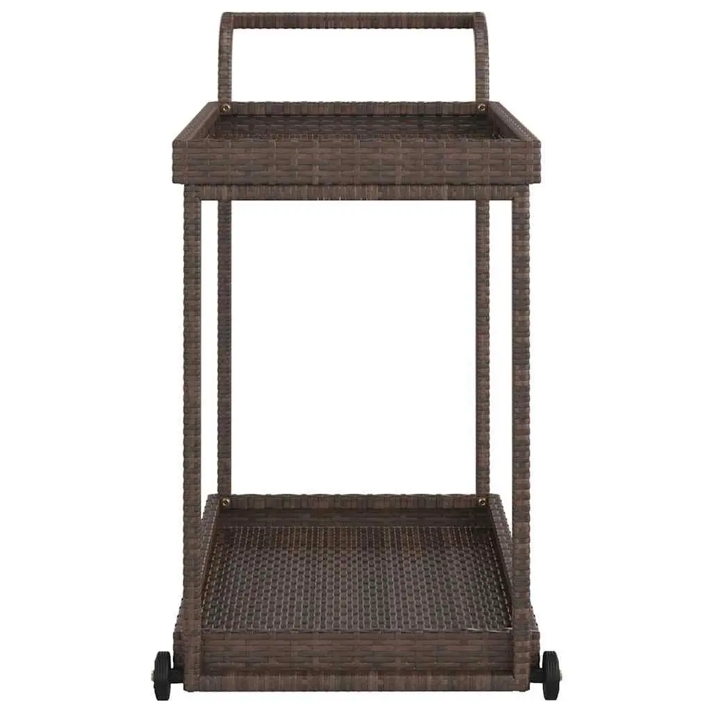 Bar Cart 100x45x83 cm Weather-resistant Poly Rattan Kitchen Dining Trolley Service Cart