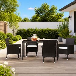 Upgrade Your Outdoor Space with 4 Black Rattan Chairs
