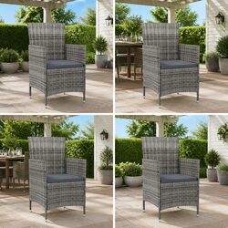 4-Pack Grey Armchairs for Your Outdoor Oasis