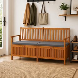 Elevate Your Outdoor Space with a 148cm Acacia Wood Storage Bench