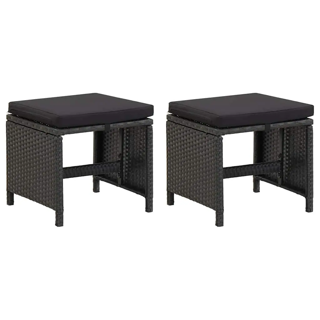 Outdoor Garden Chair and Stool Set 4 Piece Weather Resistant Steel Frame with Cushions
