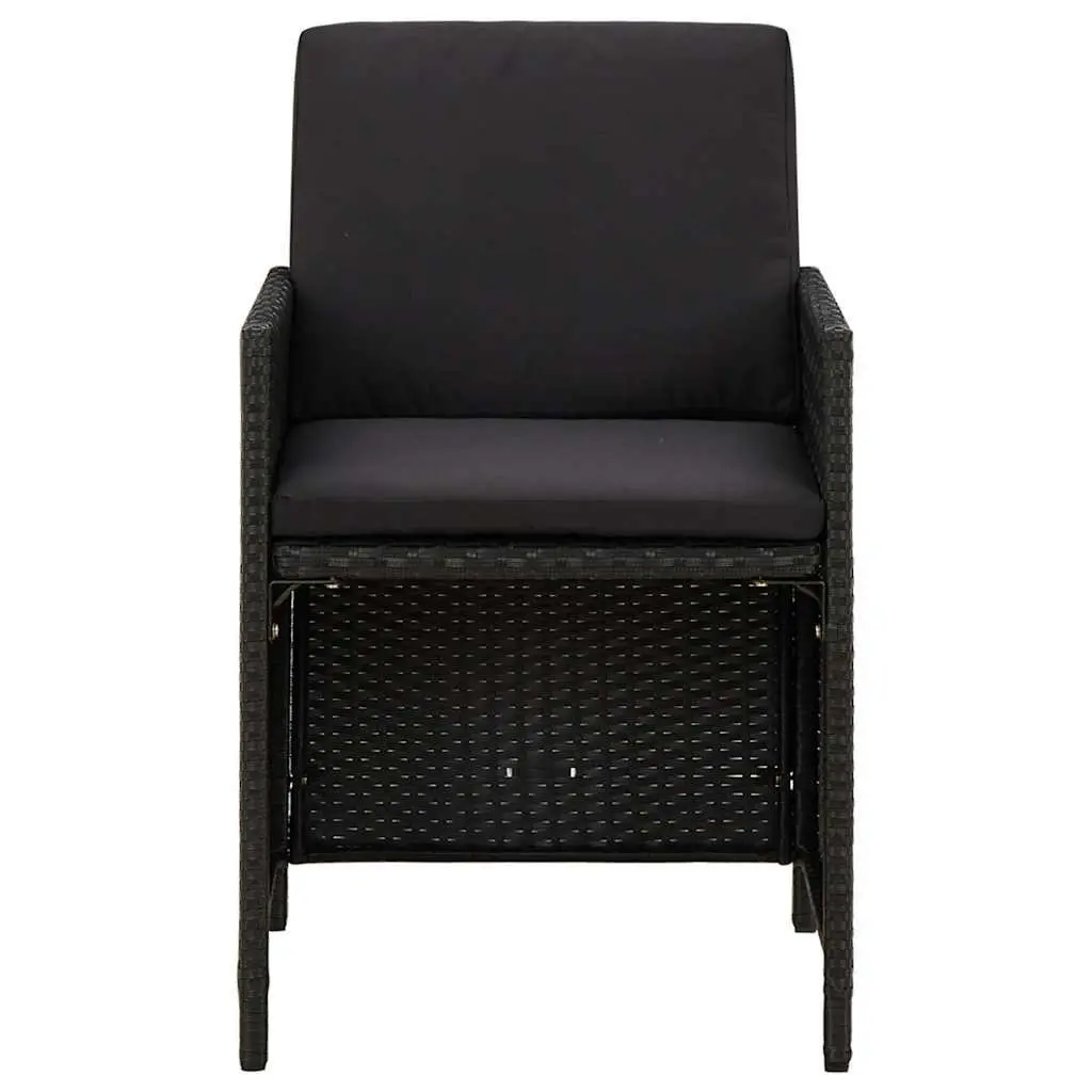 Outdoor Garden Chair and Stool Set 4 Piece Weather Resistant Steel Frame with Cushions