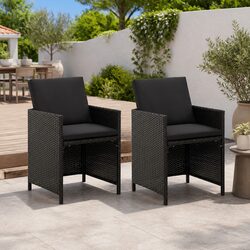 Black Patio Chairs Set of 2 for Outdoor Relaxation