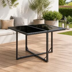 Enhance Your Patio with This Stylish Black Dining Table