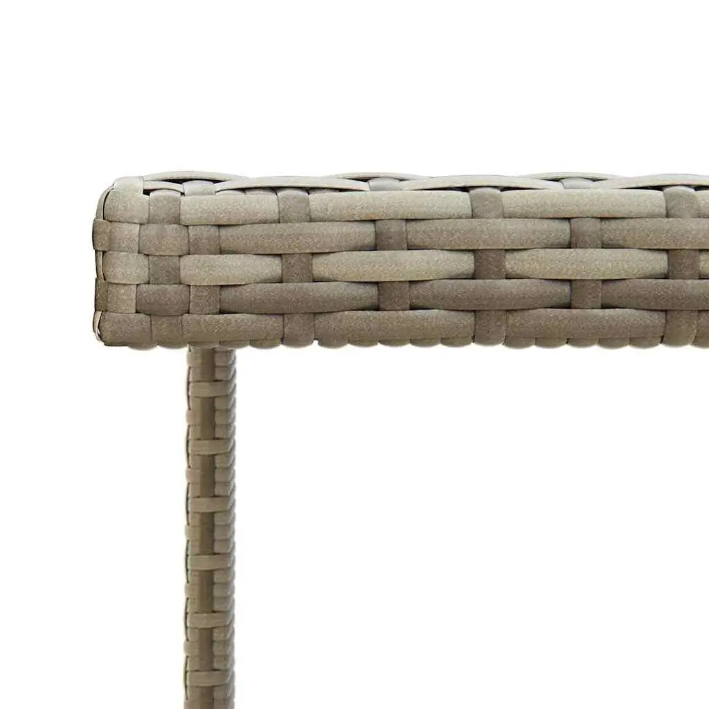 Garden Dining Table 109x107x74cm Grey Weather-resistant PE Rattan Tempered Glass Outdoor Furniture