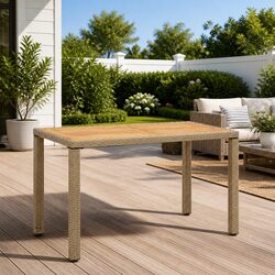 Enhance Your Patio with a Beige Rattan Garden Table