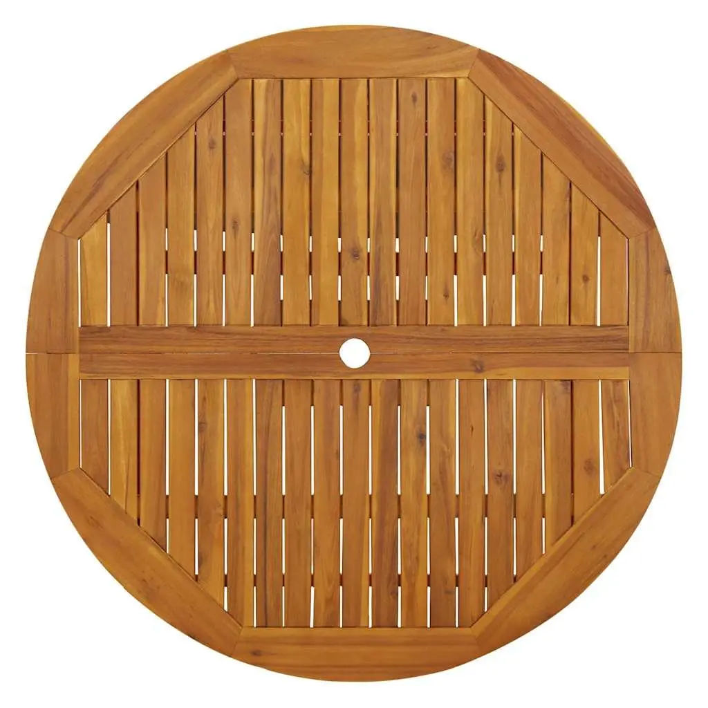 Folding Garden Table 110 cm Solid Wood Slatted Portable Brown