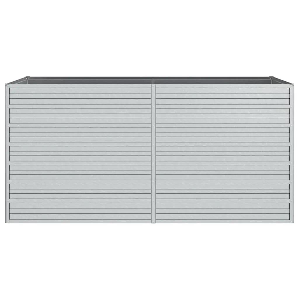 Raised Garden Bed 160x80x77 cm Galvanized Steel Planter Box Silver Outdoor