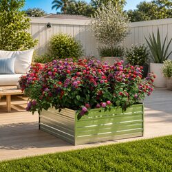 Transform Your Space with a Metal Garden Bed 100x100x45 cm