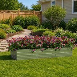 Galvanized Steel Planter Box 240x80x45 cm for Outdoor Spaces