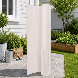 Fence Panel Garden Barrier 90x400cm Double-Sided White Outdoor Decor Screening