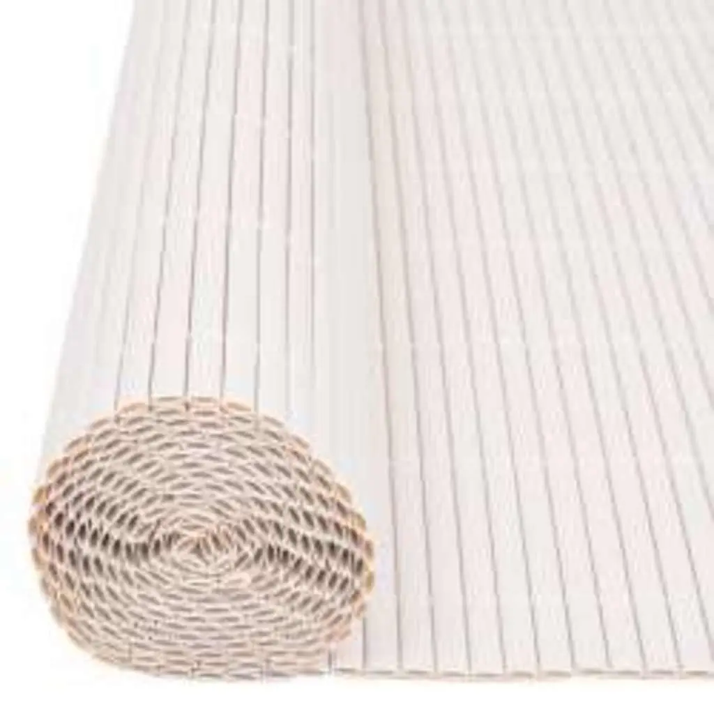 Garden Fence Panel 90x400cm Double-Sided White Weather-Resistant Outdoor Decor