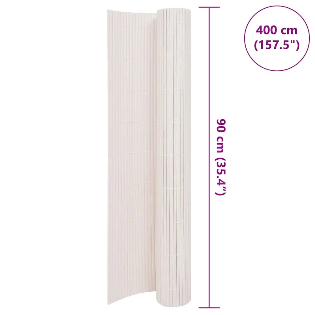Garden Fence Panel 90x400cm Double-Sided White Weather-Resistant Outdoor Decor