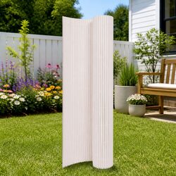 White Garden Fence Panel 110x500cm Outdoor Decorative Barrier Flower Bed Edging