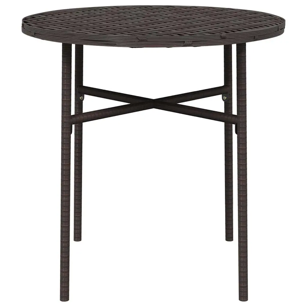 Round Tea Table 45cm Brown Weather Resistant PE Rattan Outdoor Garden Patio Furniture