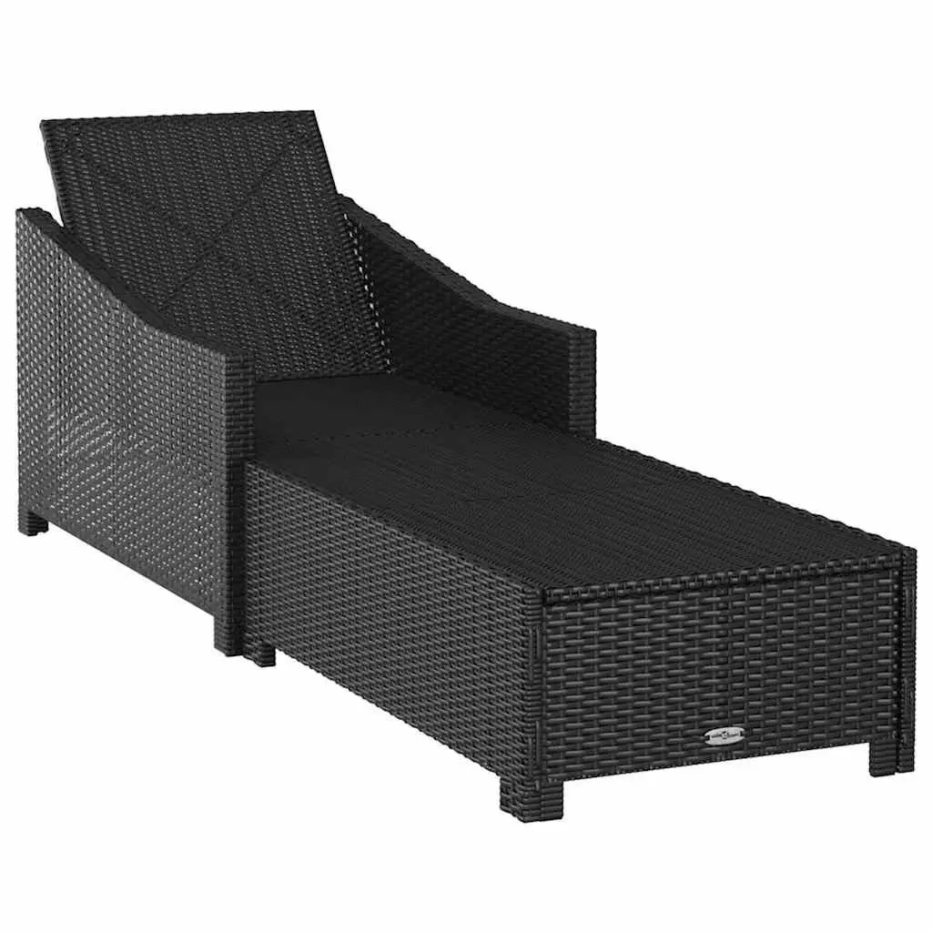 Outdoor Recliner Adjustable Backrest Sun Lounger with Cushion for Garden Patio Pool
