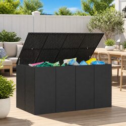 Outdoor Cushion Storage Box - PE Rattan & Steel