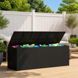 Garden Cushion Storage Box PE Rattan Outdoor Patio Deck Furniture